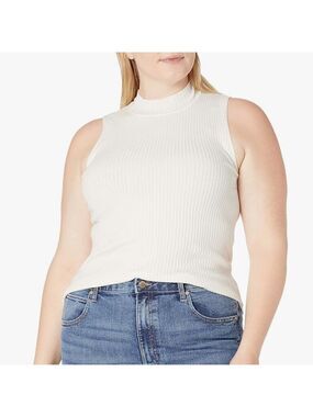 The Drop Karolina Sleeveless Ribbed Mock-Neck Sweater